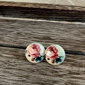 Urban Outfitters Rose Button Post Earrings